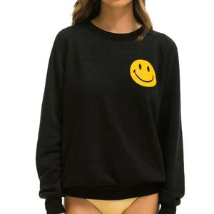 Aviator Nation vintage gray smiley face sweatshirt M